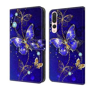 For Huawei P20 Pro Crystal 3D Shockproof Protective Leather Phone Case(Diamond Butterfly)