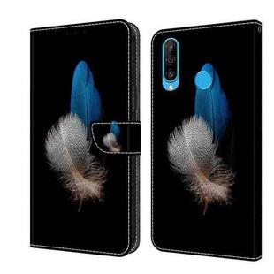 For Huawei P30 Lite Crystal 3D Shockproof Protective Leather Phone Case(Two Branches)