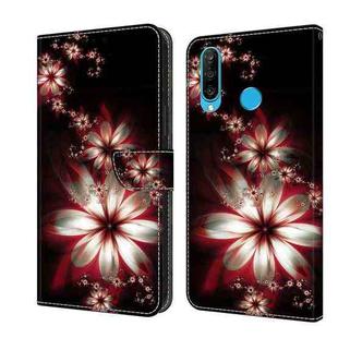For Huawei P30 Lite Crystal 3D Shockproof Protective Leather Phone Case(Fantastic Flower)