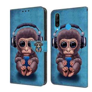 For Huawei P30 Lite Crystal 3D Shockproof Protective Leather Phone Case(Orangutan)
