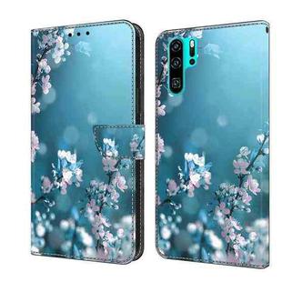 For Huawei P30 Pro Crystal 3D Shockproof Protective Leather Phone Case(Plum Flower)