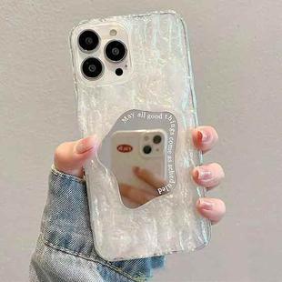 For iPhone 14 Pro Max Embossed Rock Texture Mirror TPU Phone Case(Translucent)