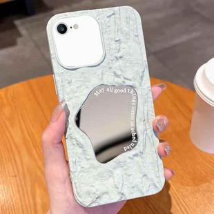 For iPhone SE 2022 /2020 / 8 / 7 Embossed Rock Texture Mirror TPU Phone Case(Milk Green)