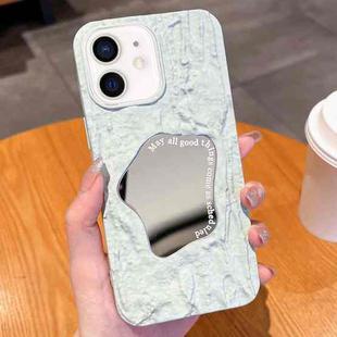 For iPhone 11 Embossed Rock Texture Mirror TPU Phone Case(Milk Green)