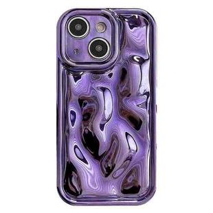 For iPhone 14 Plus Electroplating Meteorite Texture TPU Phone Case(Purple)