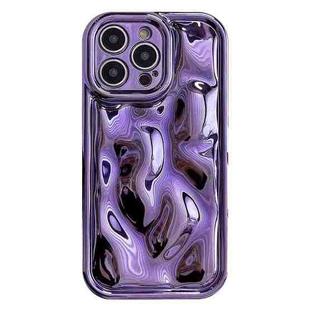 For iPhone 14 Pro Max Electroplating Meteorite Texture TPU Phone Case(Purple)