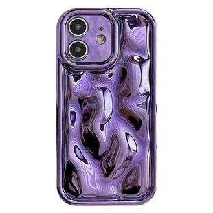For iPhone 12 Electroplating Meteorite Texture TPU Phone Case(Purple)