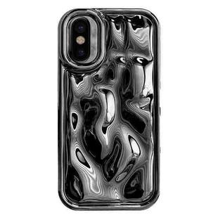 For iPhone X / XS Electroplating Meteorite Texture TPU Phone Case(Black)