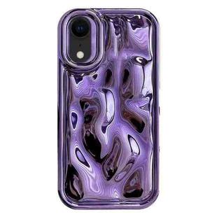 For iPhone XR Electroplating Meteorite Texture TPU Phone Case(Purple)
