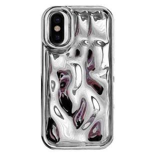 For iPhone XS Max Electroplating Meteorite Texture TPU Phone Case(Silver)