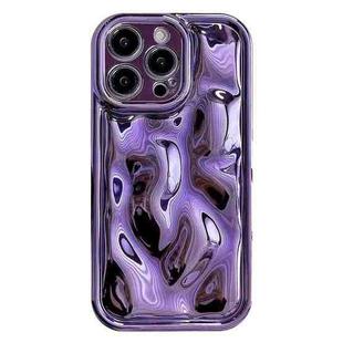 For iPhone 15 Pro Max Electroplating Meteorite Texture TPU Phone Case(Purple)