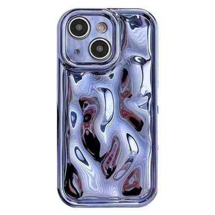 For iPhone 15 Electroplating Meteorite Texture TPU Phone Case(Blue)