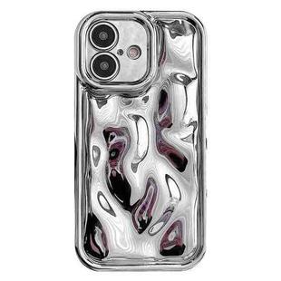 For iPhone 16 Plus Electroplating Meteorite Texture TPU Phone Case(Silver)