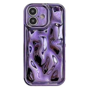 For iPhone 16 Electroplating Meteorite Texture TPU Phone Case(Purple)