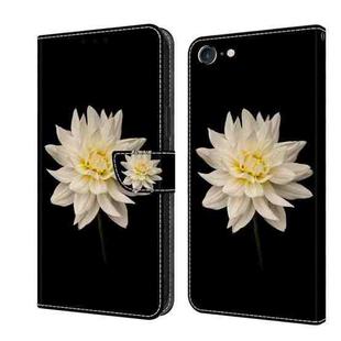 For iPhone 6 Plus / 7 Plus / 8 Plus Crystal 3D Shockproof Protective Leather Phone Case(White Flower)