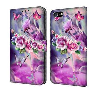 For iPhone 6 / 7 Crystal 3D Shockproof Protective Leather Phone Case(Butterfly)