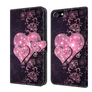 For iPhone 6 / 7 Crystal 3D Shockproof Protective Leather Phone Case(Lace Love)
