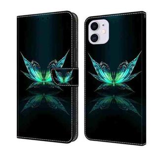 For iPhone 11 Crystal 3D Shockproof Protective Leather Phone Case(Reflection Dutterfly)