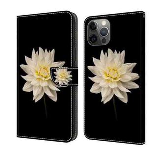 For iPhone 11 Pro Crystal 3D Shockproof Protective Leather Phone Case(White Flower)