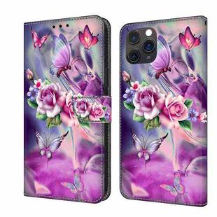 For iPhone 11 Pro Max Crystal 3D Shockproof Protective Leather Phone Case(Butterfly)