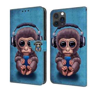 For iPhone 11 Pro Max Crystal 3D Shockproof Protective Leather Phone Case(Orangutan)