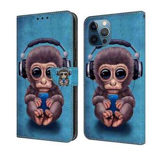 For iPhone 12 Pro Max / 13 Pro Max Crystal 3D Shockproof Protective Leather Phone Case(Orangutan)