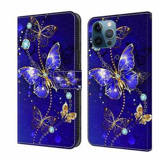 For iPhone 12 Pro Max / 13 Pro Max Crystal 3D Shockproof Protective Leather Phone Case(Diamond Butterfly)