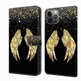 For iPhone 12 / 12 Pro Crystal 3D Shockproof Protective Leather Phone Case(Golden Wings)