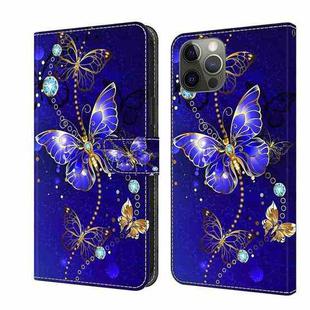 For iPhone 12 / 12 Pro Crystal 3D Shockproof Protective Leather Phone Case(Diamond Butterfly)