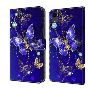 For iPhone XR Crystal 3D Shockproof Protective Leather Phone Case(Diamond Butterfly)