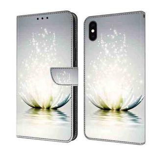 For iPhone XS Max Crystal 3D Shockproof Protective Leather Phone Case(Light Lotus)