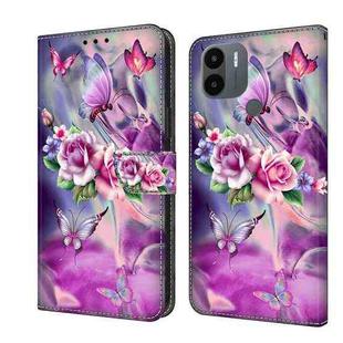 For Xiaomi Redmi A1+ / A2 / A2+ Crystal 3D Shockproof Protective Leather Phone Case(Butterfly)