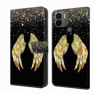 For Xiaomi Redmi A1+ / A2 / A2+ Crystal 3D Shockproof Protective Leather Phone Case(Golden Wings)