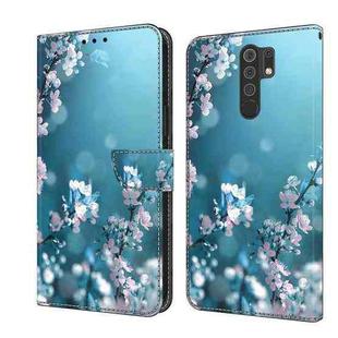 For Xiaomi Redmi 9 Crystal 3D Shockproof Protective Leather Phone Case(Plum Flower)