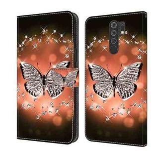 For Xiaomi Redmi 9 Crystal 3D Shockproof Protective Leather Phone Case(Crystal Butterfly)