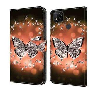 For Xiaomi Redmi 9C Crystal 3D Shockproof Protective Leather Phone Case(Crystal Butterfly)