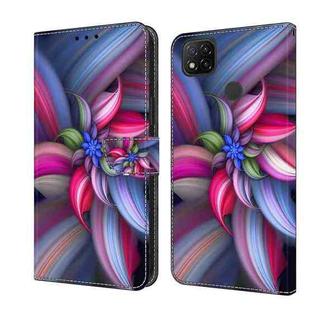For Xiaomi Redmi 9C Crystal 3D Shockproof Protective Leather Phone Case(Colorful Flower)