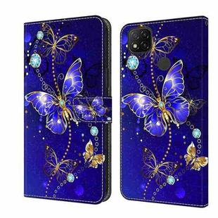 For Xiaomi Redmi 9C Crystal 3D Shockproof Protective Leather Phone Case(Diamond Butterfly)