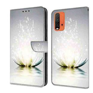 For Xiaomi Redmi 9T Crystal 3D Shockproof Protective Leather Phone Case(Light Lotus)