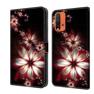 For Xiaomi Redmi 9T Crystal 3D Shockproof Protective Leather Phone Case(Fantastic Flower)