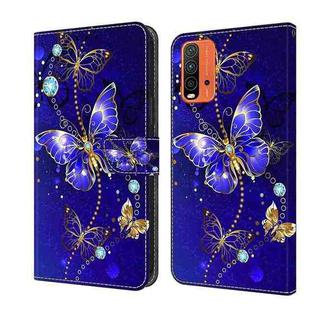 For Xiaomi Redmi 9T Crystal 3D Shockproof Protective Leather Phone Case(Diamond Butterfly)