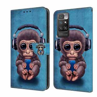 For Xiaomi Redmi 10 Crystal 3D Shockproof Protective Leather Phone Case(Orangutan)