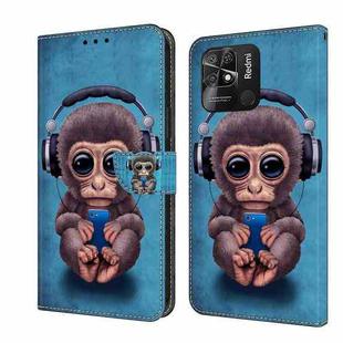 For Xiaomi Redmi 10C Crystal 3D Shockproof Protective Leather Phone Case(Orangutan)