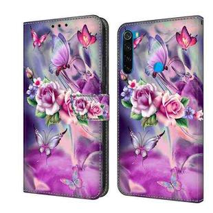 For Xiaomi Redmi Note 8 Crystal 3D Shockproof Protective Leather Phone Case(Butterfly)