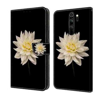 For Xiaomi Redmi Note 8 Pro Crystal 3D Shockproof Protective Leather Phone Case(White Flower)