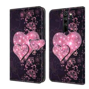 For Xiaomi Redmi Note 8 Pro Crystal 3D Shockproof Protective Leather Phone Case(Lace Love)