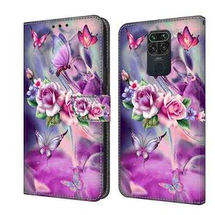 For Xiaomi Redmi Note 9 Crystal 3D Shockproof Protective Leather Phone Case(Butterfly)