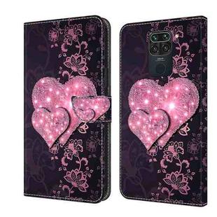 For Xiaomi Redmi Note 9 Crystal 3D Shockproof Protective Leather Phone Case(Lace Love)