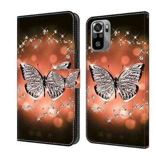 For Xiaomi Redmi Note 10 4G Crystal 3D Shockproof Protective Leather Phone Case(Crystal Butterfly)