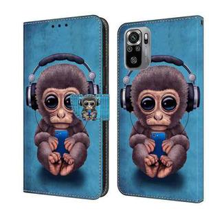 For Xiaomi Redmi Note 10 4G Crystal 3D Shockproof Protective Leather Phone Case(Orangutan)